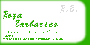 roza barbarics business card